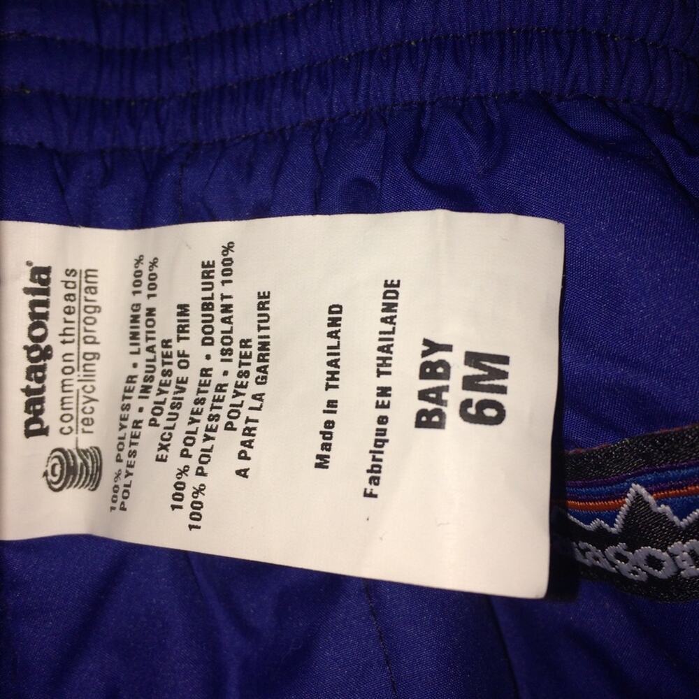 Patagonia Infant Reversible Puff Ball Snow Pants Green Blue 6 months - Picture 5 of 8